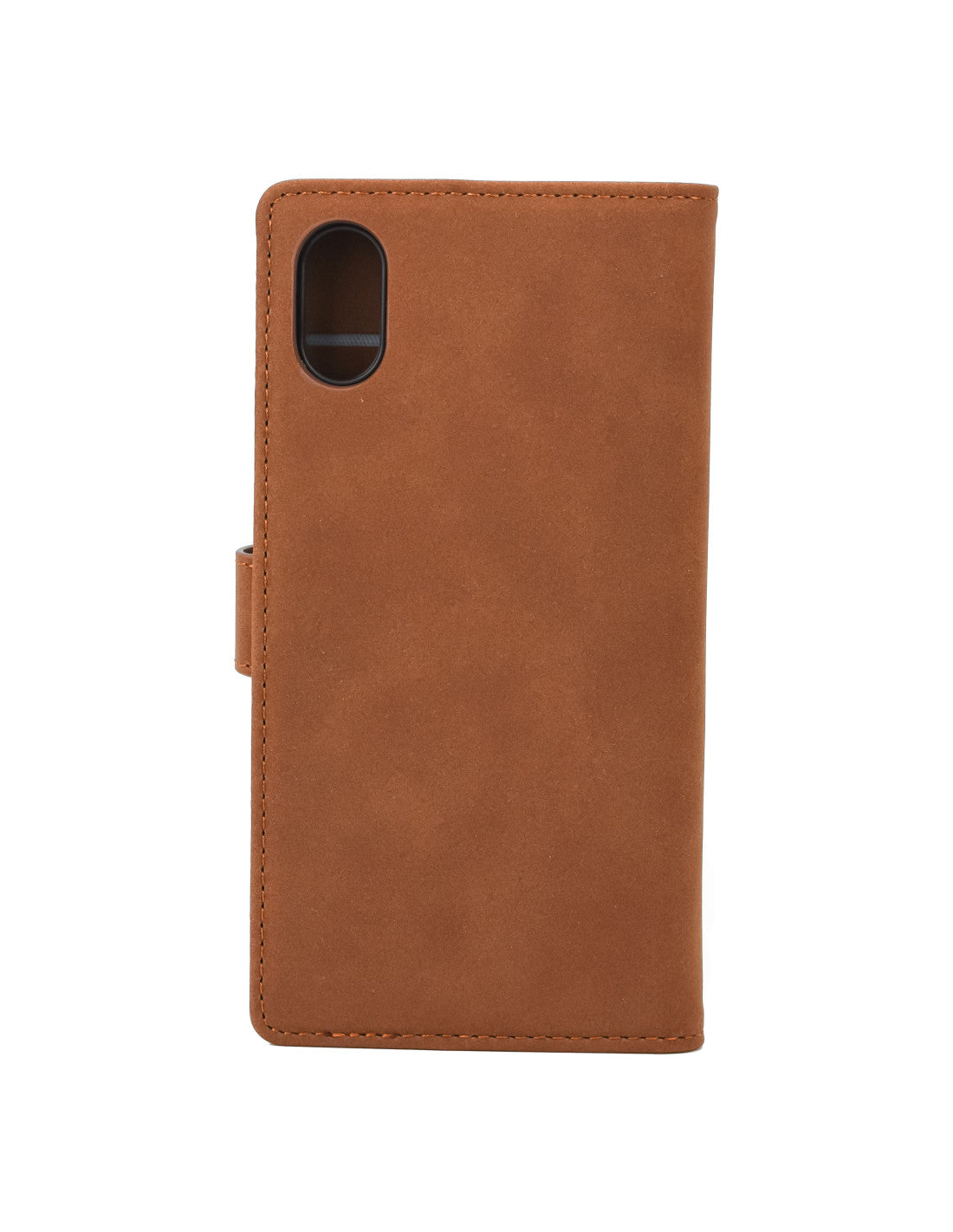 iPhone XS MAX Wallet Case w/Buckle Brown