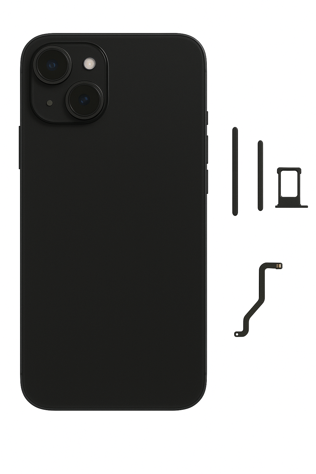 OEM Battery Back Cover (with Side Keys & Card Tray & Power + Volume Flex Cable) for iPhone 14