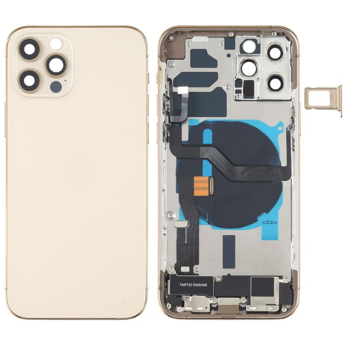 OEM Battery Back Cover (with Side Keys & Card Tray & Power + Volume Flex Cable) for iPhone 14 Pro Max